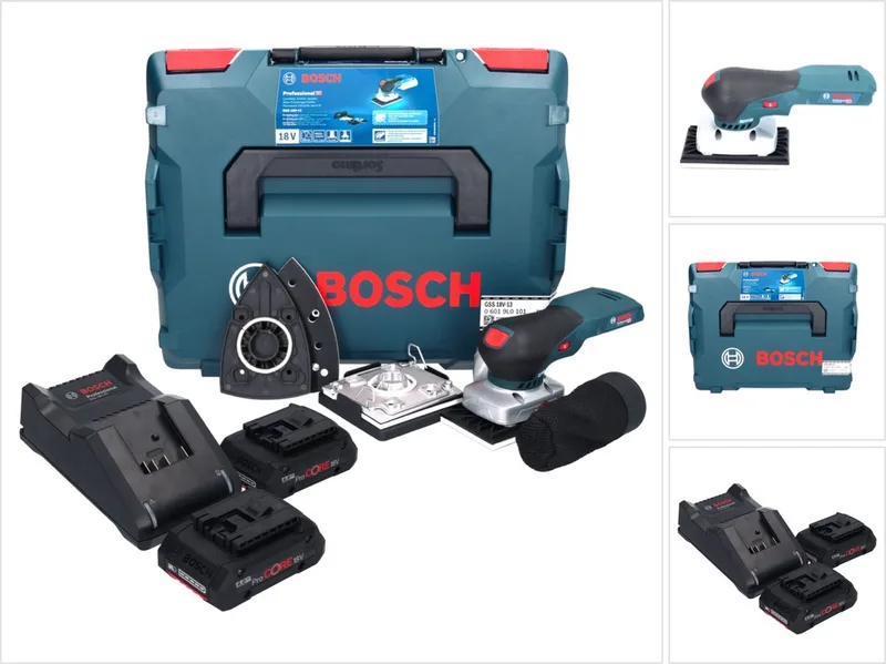 Bosch GSS 18V-13 accu vlakschuurmachine 18 V + 2x ProCORE accu 4.0 Ah + lader + L-BOXX by Bosch Professional – product image