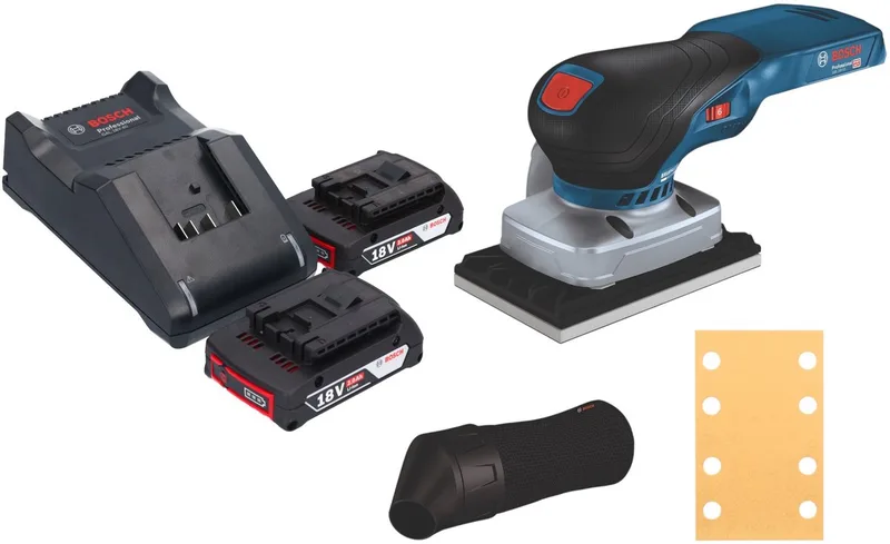 Bosch GSS 18V-13 Professional accu-excentrische schuurmachine 18 V 100 x 110 mm + 2x accu 2,0 Ah + oplader de Bosch Professional – image du produit