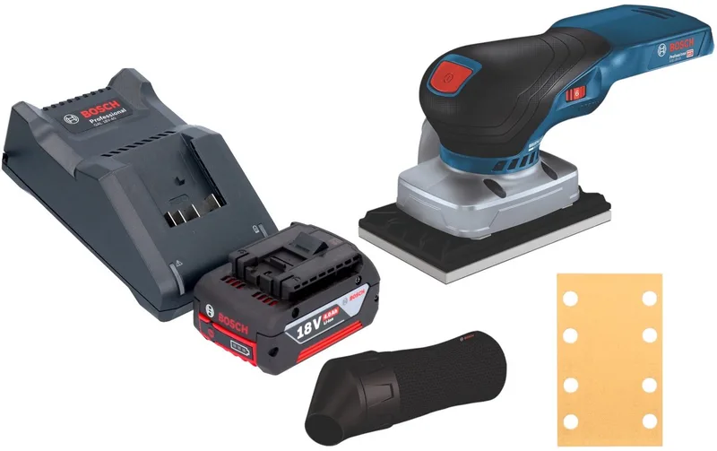 Bosch GSS 18V-13 Professional accu-excentrische schuurmachine 18 V 100 x 110 mm + 1x accu 4,0 Ah + oplader van Bosch Professional – productafbeelding