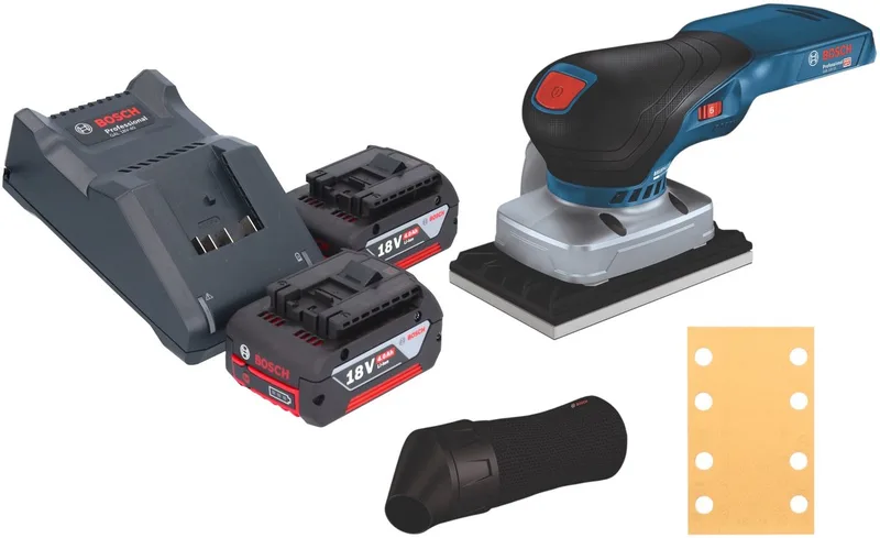 Bosch GSS 18V-13 Professional accu-excentrische schuurmachine 18 V 100 x 110 mm + 2x accu 4,0 Ah + oplader by Bosch Professional – product image