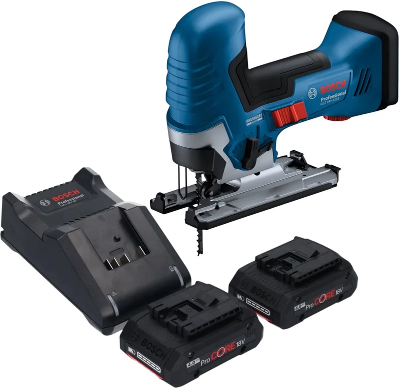 Bosch GST 18V-125 S Professionele accudecoupeerzaag 18 V 125 mm borstelloos + 2x ProCORE accu 4.0 Ah + lader von Bosch Professional – Produktbild