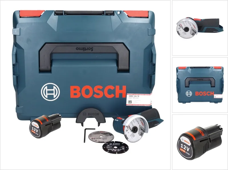 Bosch GWS 12V-76 Professional accu-haakse slijper 12 V 76 mm borstelloos + 1x accu 3,0 Ah + L-Boxx - zonder oplader von Bosch Professional – Produktbild