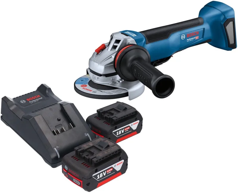 Bosch GWS 18V-10 P Professional accu-haakse slijper 18 V 125 mm borstelloos + 2x accu 5,0 Ah + oplader fra Bosch Professional – produktbillede