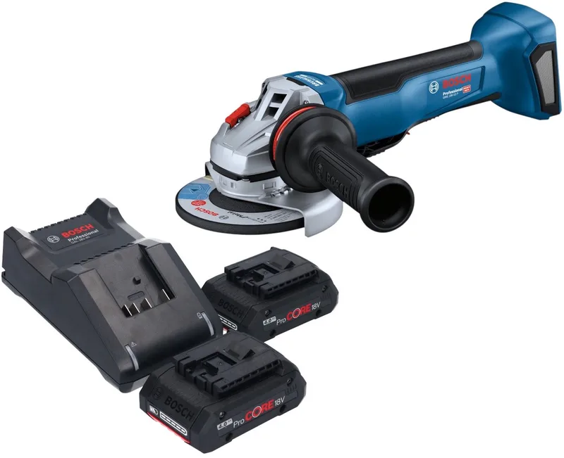Bosch GWS 18V-10 P Professional accu-haakse slijper 18 V 125 mm borstelloos + 2x ProCORE-accu 4,0 Ah + oplader von Bosch Professional – Produktbild