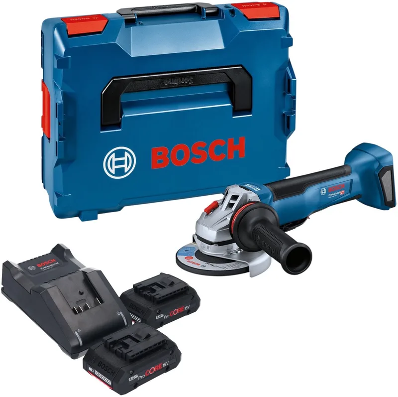 Bosch GWS 18V-10 P Professional accu-haakse slijper 18 V 125 mm borstelloos + 2x ProCORE-accu 4,0 Ah + oplader + L-Boxx de Bosch Professional – image du produit