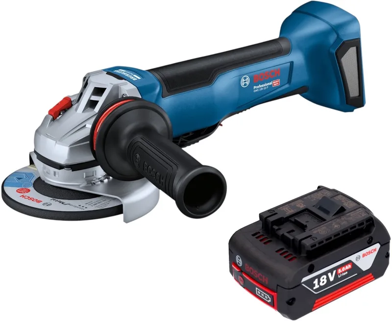 Bosch GWS 18V-10 P Professional accu-haakse slijper 18 V 125 mm borstelloos + 1x accu 5,0 Ah - zonder oplader von Bosch Professional – Produktbild