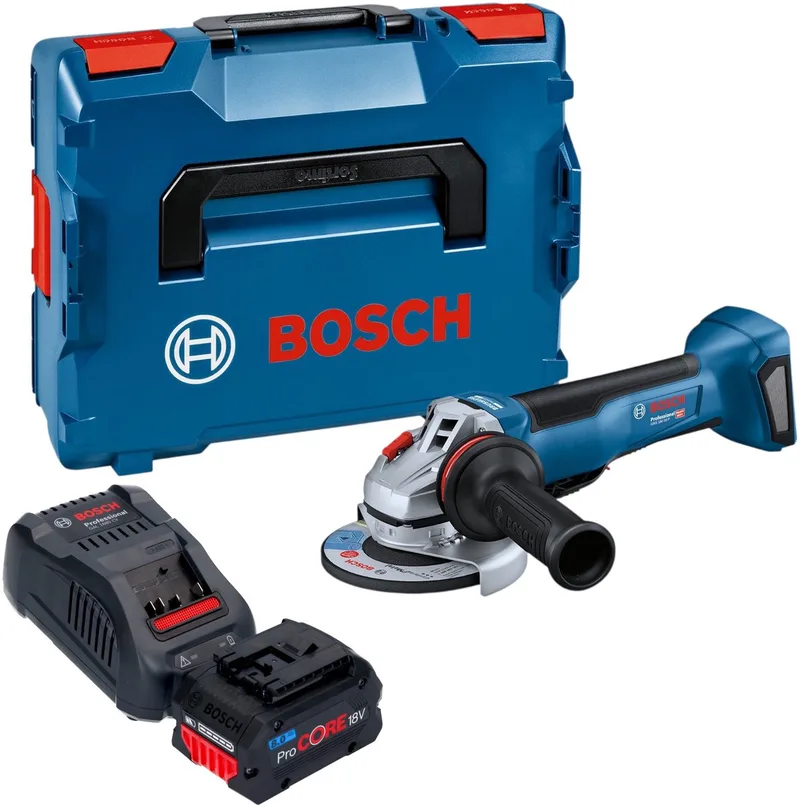 Bosch GWS 18V-10 P Professional accu-haakse slijper 18 V 125 mm borstelloos + 1x ProCORE-accu 8,0 Ah + oplader + L-Boxx de Bosch Professional – image du produit