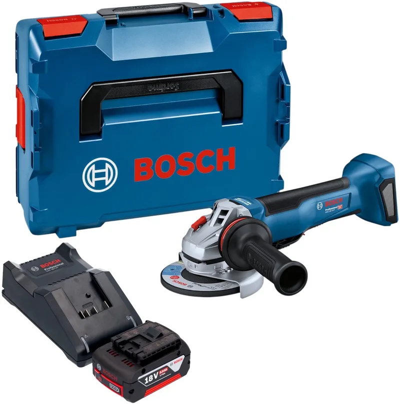 Bosch GWS 18V-10 P Professional accu-haakse slijper 18 V 125 mm borstelloos + 1x accu 5,0 Ah + oplader + L-Boxx de Bosch Professional – image du produit