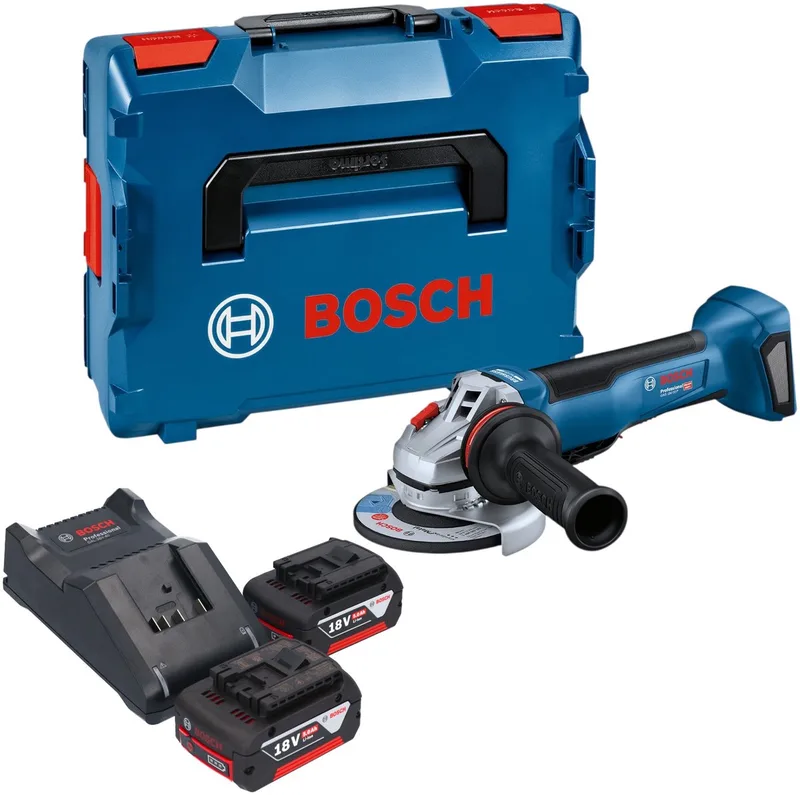 Bosch GWS 18V-10 P Professional accu-haakse slijper 18 V 125 mm borstelloos + 2x accu 5,0 Ah + oplader + L-Boxx von Bosch Professional – Produktbild