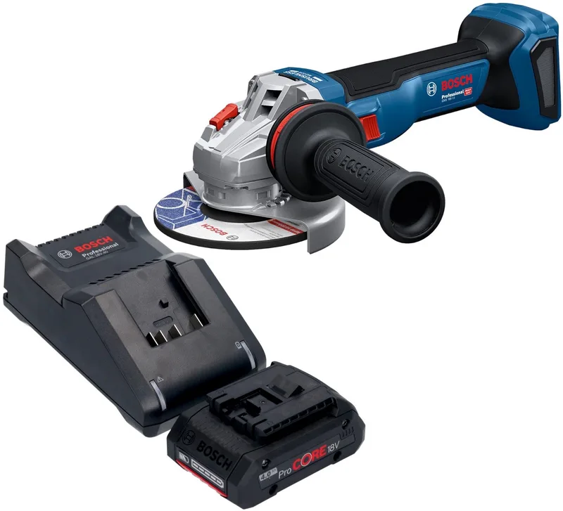 Bosch GWS 18V-11 Professional accu haakse slijper 18 V 125 mm + 1x ProCORE accu 4,0 Ah + oplader de Bosch Professional – image du produit