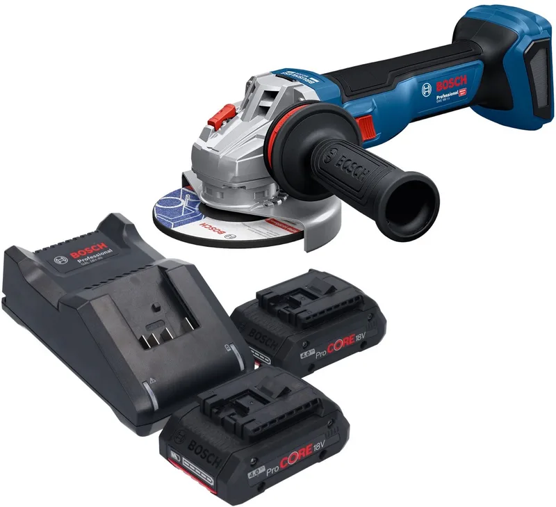 Bosch GWS 18V-11 Professional accu haakse slijper 18 V 125 mm + 2x ProCORE accu 4,0 Ah + oplader de Bosch Professional – image du produit