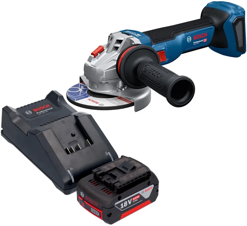 Bosch GWS 18V-11 Professional accu haakse slijper 18 V 125 mm + 1x accu 5,0 Ah + oplader de Bosch Professional – image du produit
