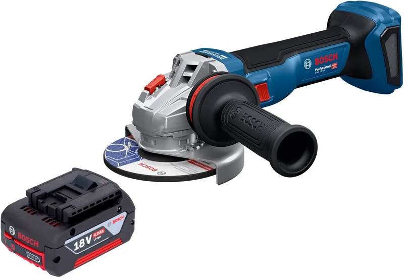 Bosch GWS 18V-11 Professional accu haakse slijper 18 V 125 mm + 1x accu 4,0 Ah - zonder oplader de Bosch Professional – image du produit
