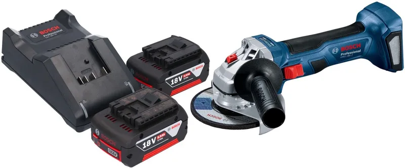 Bosch GWS 18V-7 Professionele accu haakse slijper 18 V 115 mm borstelloos + 2x accu 5.0 Ah + lader fra Bosch Professional – produktbillede