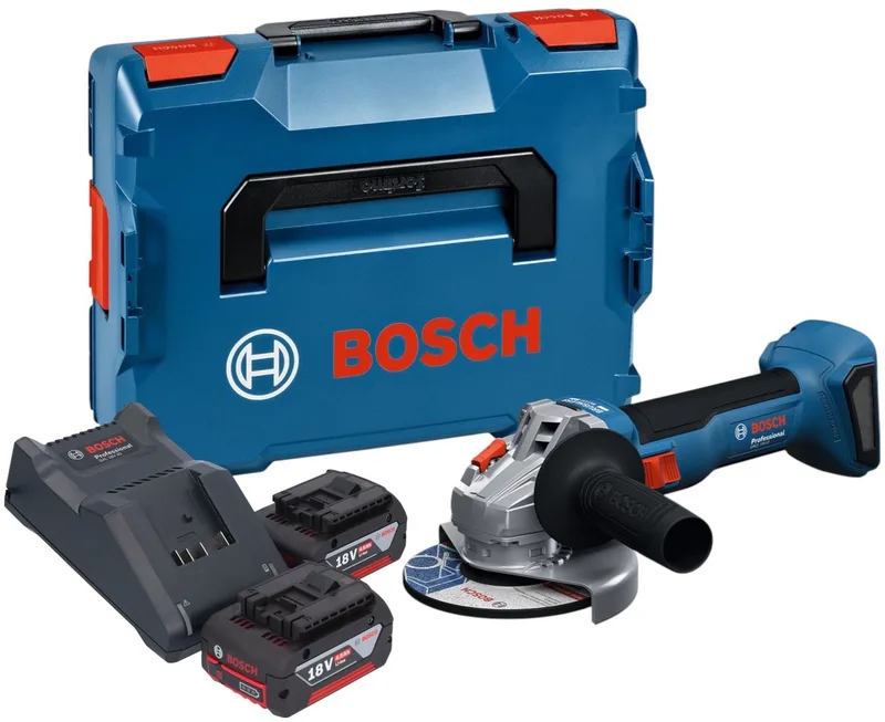 Bosch GWS 18V-8 Professional accu haakse slijper 18 V 125 mm borstelloos + 2x accu 4,0 Ah + lader + L Boxx von Bosch Professional – Produktbild