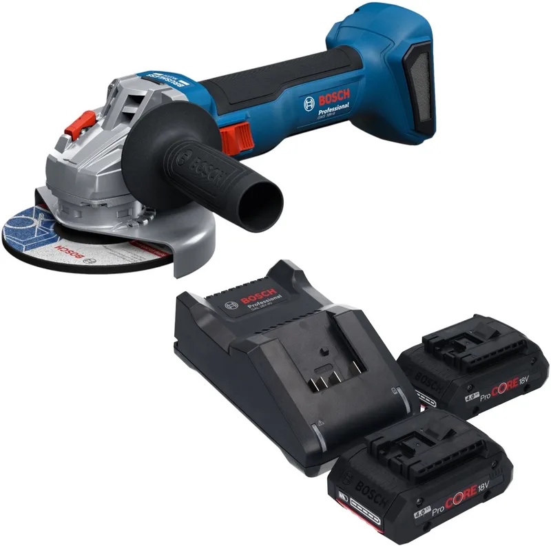 Bosch GWS 18V-8 Professional accu-haakse slijper 18 V 125 mm borstelloos + 2x ProCORE-accu 4,0 Ah + oplader by Bosch Professional – product image