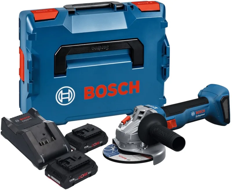 Bosch GWS 18V-8 Profi-accu haakse slijper 18 V 125 mm borstelloos + 2x ProCORE accu 4,0 Ah + lader + L-doos de Bosch Professional – image du produit