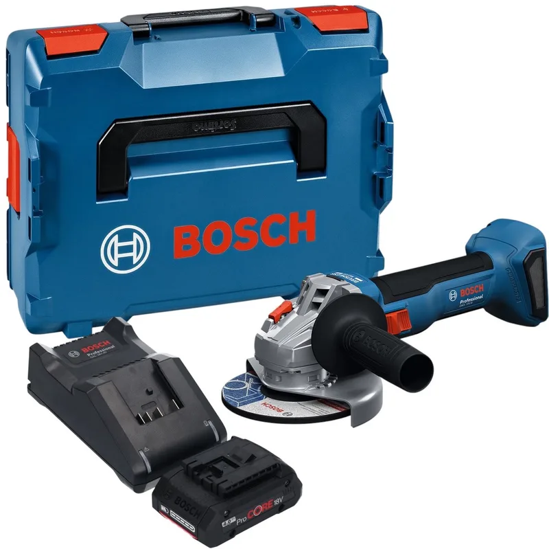 Bosch GWS 18V-8 Profi-accu haakse slijper 18 V 125 mm borstelloos + 1x ProCORE accu 4.0 Ah + lader + L-Boxx von Bosch Professional – Produktbild