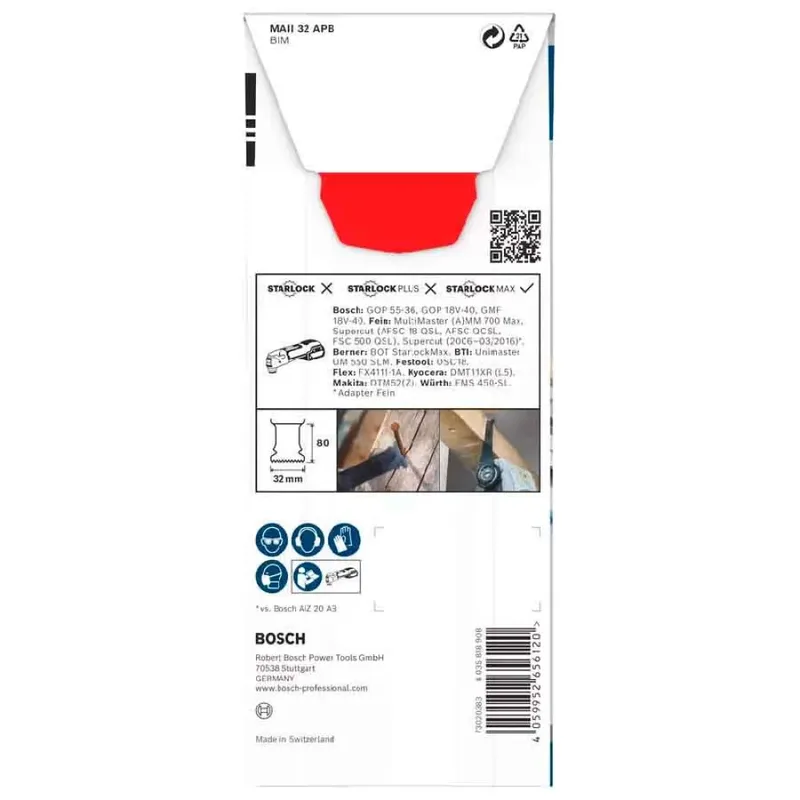 Bosch MAII 32 APB - Multifunctioneel Zaagblad - 32x80 mm - Bimetalen Constructie de Bosch Professional – image du produit 3 sur 6