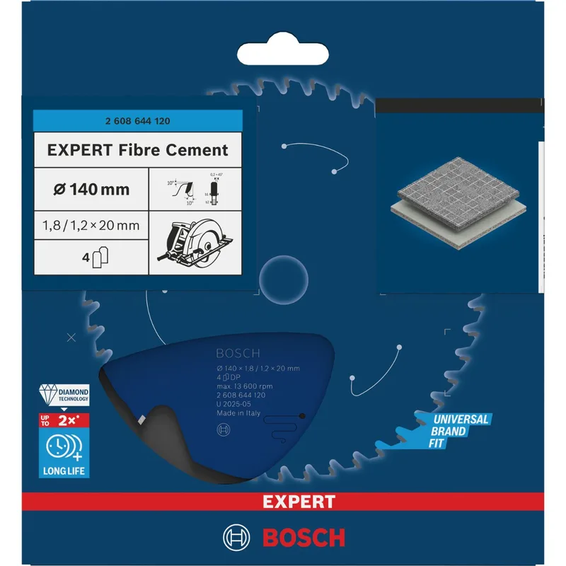 Bosch Ø 140 x 1,8 x 20mm 4T Cirkelzaagblad EXPERT Fibre Cement - Professional - 2608644120 fra Bosch Professional – produktbillede