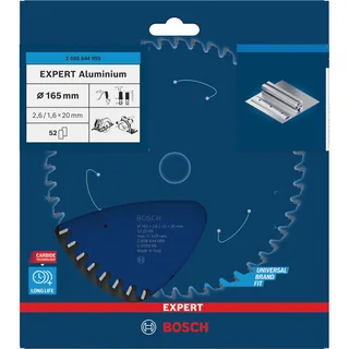 Bosch Ø 165 x 2,6 x 20mm 52T Cirkelzaagblad EXPERT Aluminium - Professional - 2608644095 de Bosch Professional – image du produit 1 sur 2