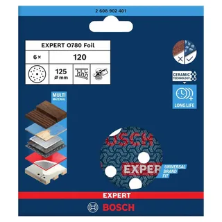 Bosch P120 125mm Schuurschijf (6 stuks) - Professional EXPERT - 2608902401 von Bosch Professional – Produktbild 2 von 6