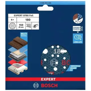 Bosch P180 150mm Schuurschijf (6 stuks) - Professional EXPERT - 2608902444 de Bosch Professional – image du produit 2 sur 6