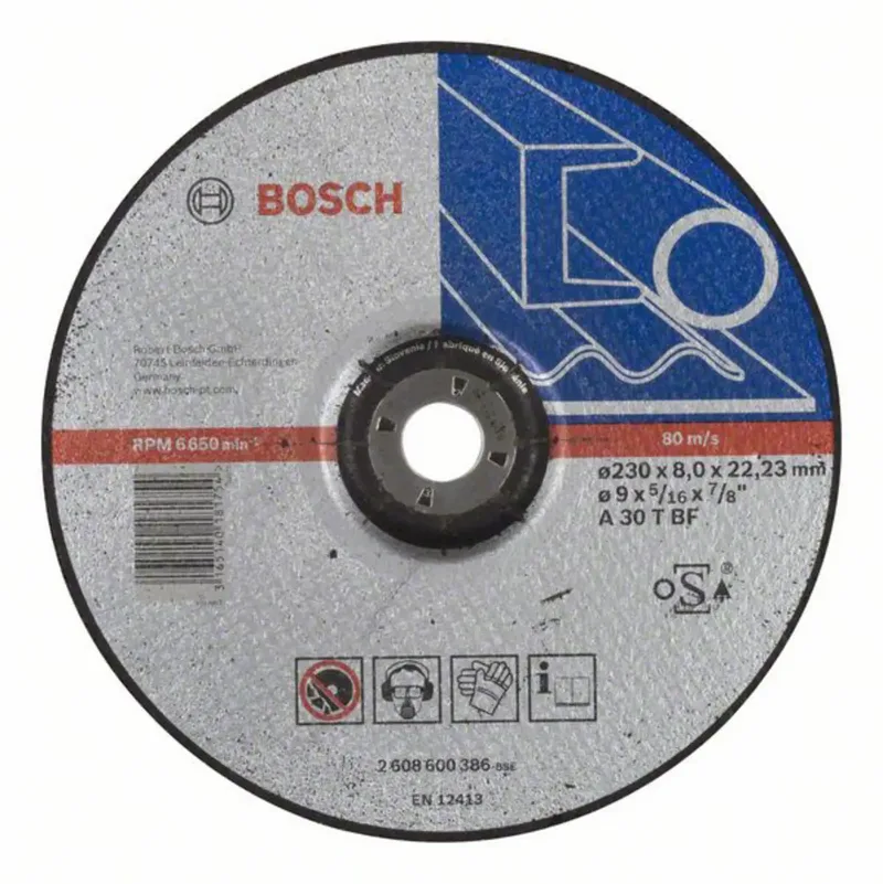 Bosch Power Tools 2608600386 Schruppscheibe gekröpft 230 mm 1 St. Stahl de Bosch Professional – image du produit