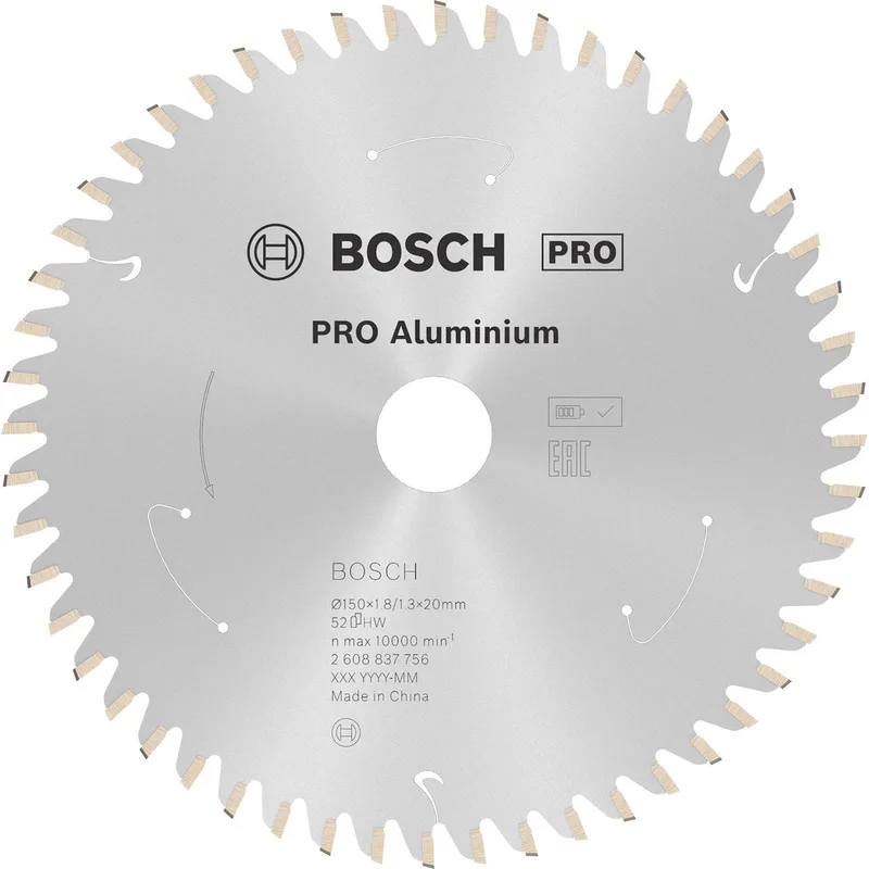 Bosch Accessories 2608837756 2608837756 Lame de scie circulaire 150 x 20 mm Nombre de dents: 52 1 pc(s) de Bosch Professional – image du produit