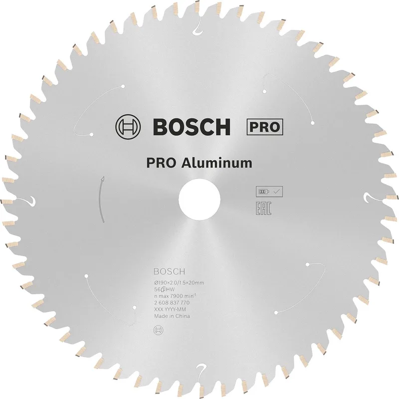 Bosch PRO Aluminium accu zaagblad voor cirkelzagen 190 x 2 x 20 mm - 2608837770 by Bosch Professional – product image