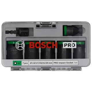 Bosch PRO Impact Socket Set met Adapter 1/2 Inch Standaard 7-delig - 2608003032 by Bosch Professional, Black – product image 2 of 2