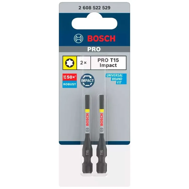 Bosch PRO Impact Torx T15 Bits 55mm 2 Stuks by Bosch Professional – product image 2 of 6