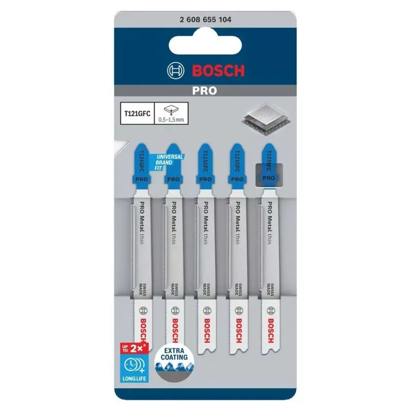 Bosch PRO Metal thin T121GFC decoupeerzaagblad 92 mm 5-delig. - 2608655104 by Bosch Professional – product image 2 of 6