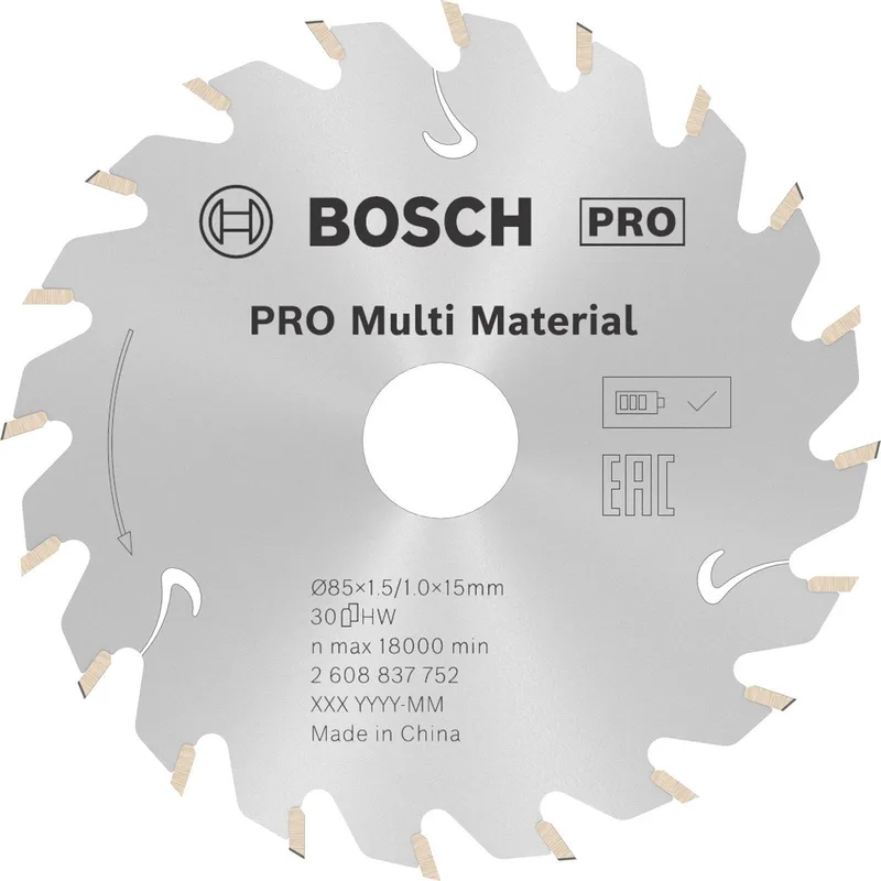 Bosch PRO Multi Material draadloos zaagblad voor cirkelzagen 85 x 1,5 x 15 mm - 2608837752 by Bosch Professional – product image 1 of 4
