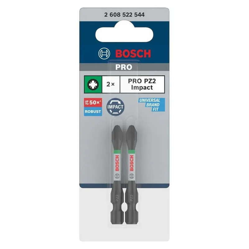 Bosch Accesorios Embout De Tournevis Cruciforme Pro Impact Pz2 2 Unités de Bosch Professional – image du produit 2 sur 2