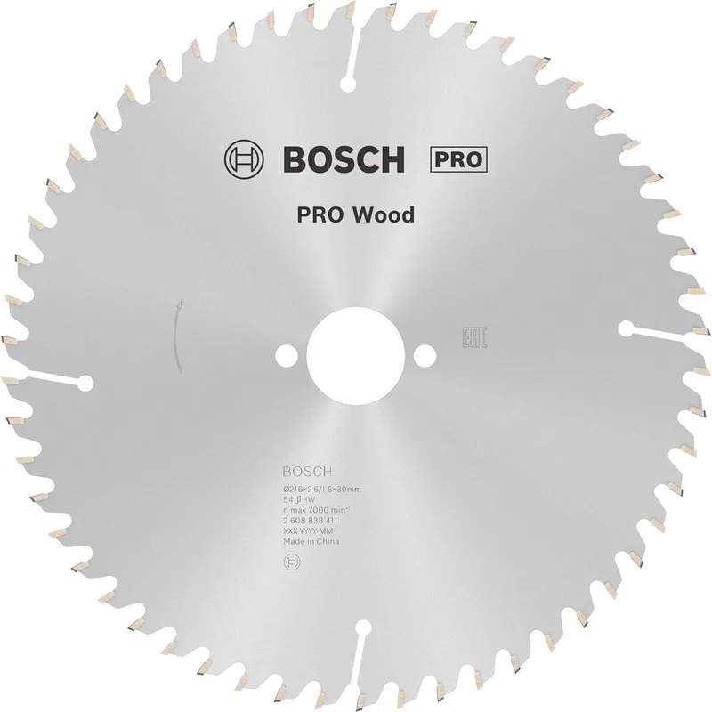 Bosch PRO Wood Cirkelzaagblad 216 x 2,6 x 30 mm - 2608838411 de Bosch Professional – image du produit 1 sur 2