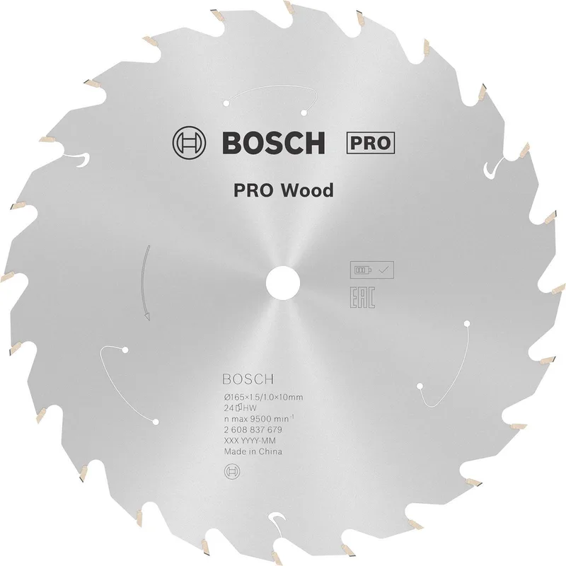 Bosch PRO Wood cordless cirkelzaagblad 165 x 1,5 x 10 mm - 2608837679 de Bosch Professional – image du produit