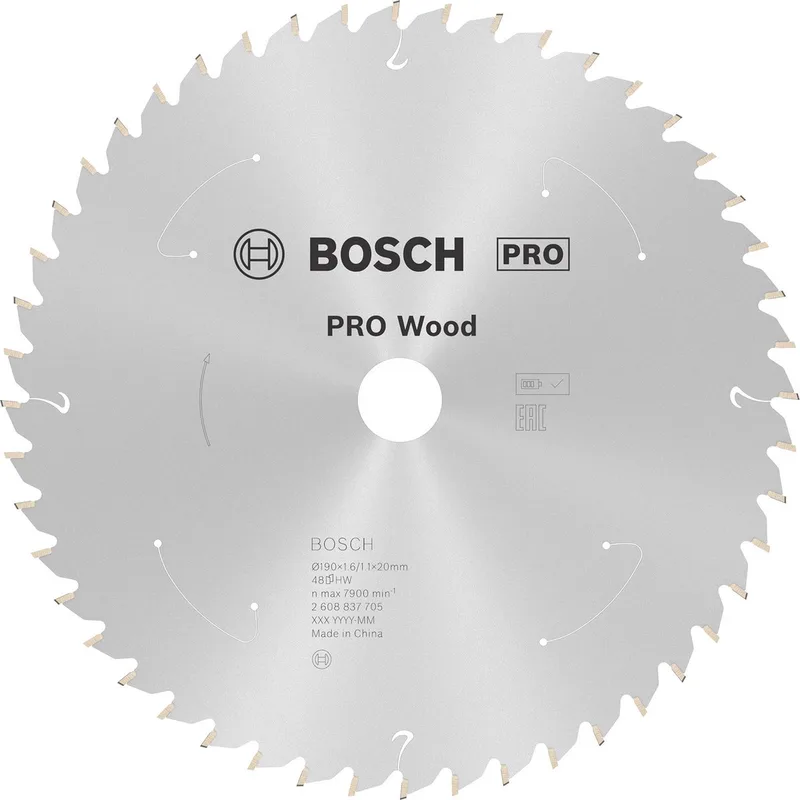 Bosch PRO Wood snoerloos zaagblad voor cirkelzagen 190 x 1,6 x 20 mm - 2608837705 de Bosch Professional – image du produit
