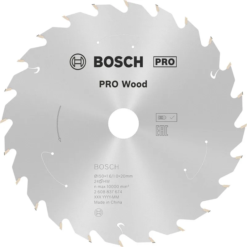 Bosch PRO Wood snoerloze zaagblad voor cirkelzagen 150 x 1,6 x 20 mm - 2608837674 by Bosch Professional – product image