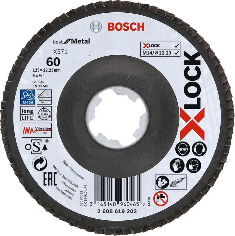 Bosch PRO X571 X-Lock Lamellenschijf 125 mm K60 - 2608619202 von Bosch Professional – Produktbild 1 von 2