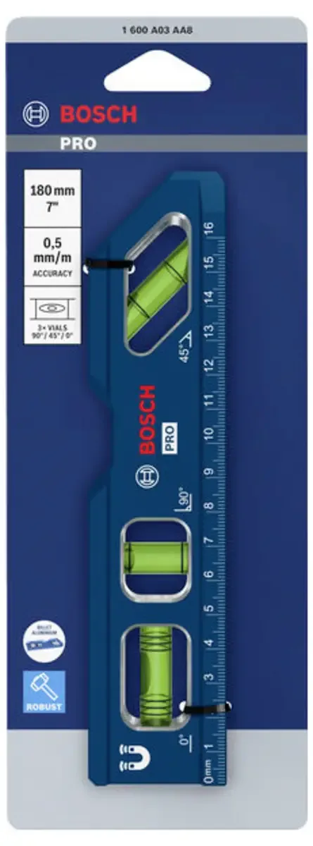 Bosch Professional 1600A03AA8 1600A03AA8 Torpedo-Wasserwaage 180 mm van Bosch Professional – productafbeelding 2 van 2