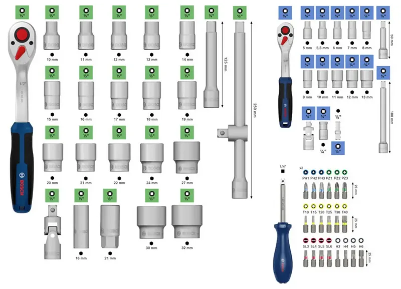 Bosch Professional 1600A03AD0 1600A03AD0 Werkzeugset von Bosch Professional – Produktbild