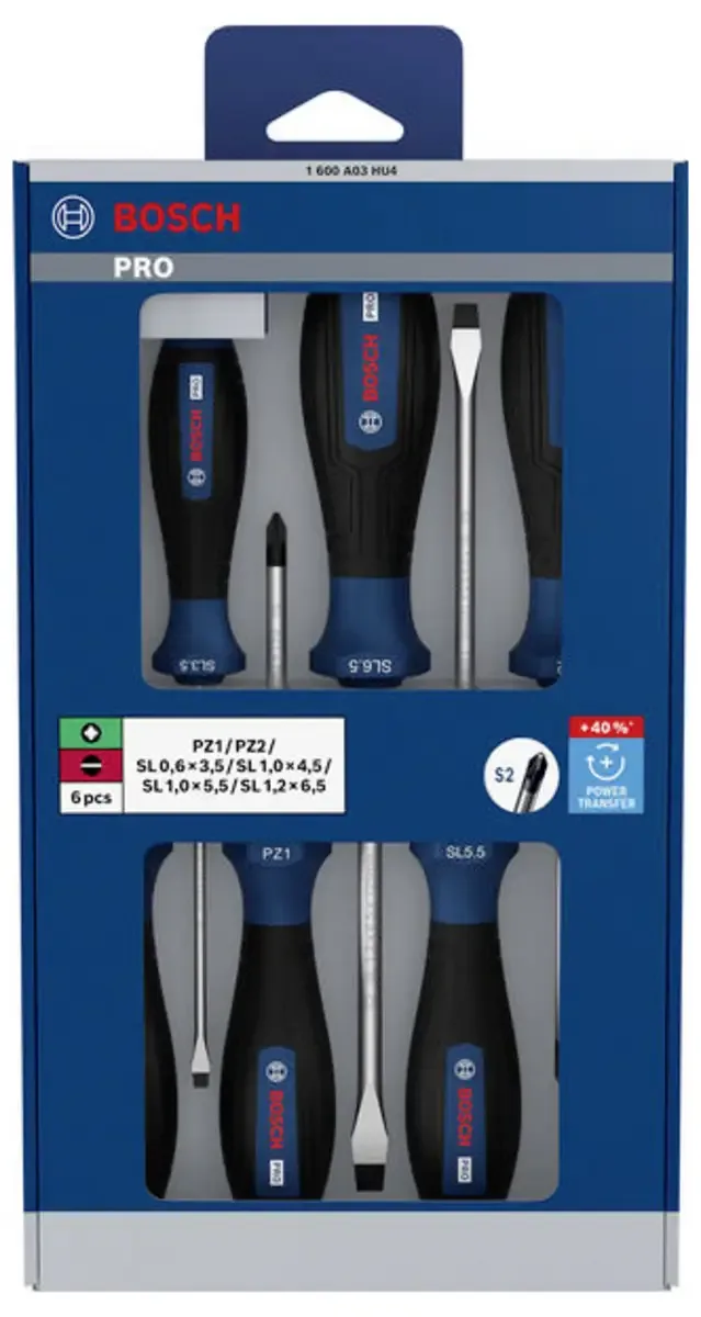 Bosch Professional 1600A03HU4 Schraubendreher-Set 6teilig PZ, Schlitz von Bosch Professional – Produktbild 2 von 2