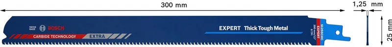 BOSCH reciprozaagblad Expert Dik Hard Metaal lengte 300 mm breedte 25 mm ( 4000837489 ) de Bosch Professional – image du produit 1 sur 6