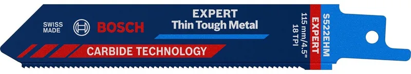 BOSCH Reciprozaagblad Expert Dun Hard Metaal Lengte 115 mm Breedte 19 mm ( 4000837491 ) by Bosch Professional – product image 1 of 6