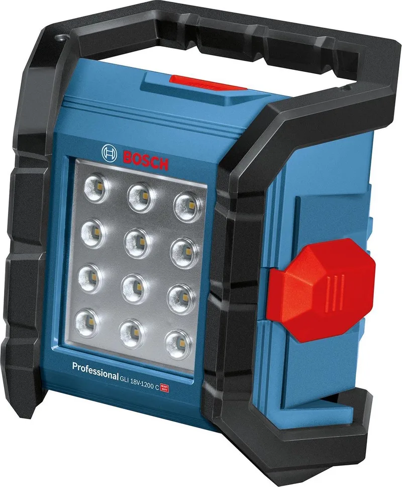 Bosch robuuste accu LED bouwlamp - GLI 18V-1200 C - 18V - excl. accu en lader fra Bosch Professional, Sort – produktbillede