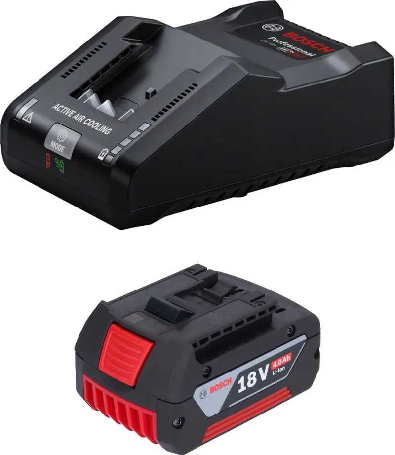 Bosch starterset 1x GBA 18 V / 4 Ah / 4000 mAh Li-Ion accu ( 1600Z00038 ) + GAL 18V-160 Professional oplader ( 1600A02T5G ) von Bosch Professional – Produktbild