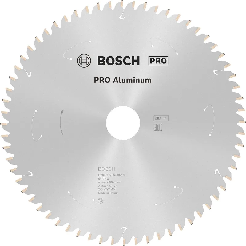 Carbide cirkelzaagblad 216 x 30 x 2,2 mm (64 tanden) - Aluminium de Bosch Professional – image du produit