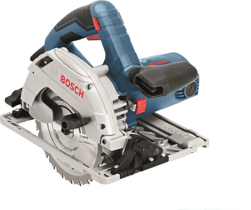 Cirkelzaagmachine GKS 55+ GCE (HM-zaagblad 165 mm Ø, vacuumadapter, verstekliniaal) fra Bosch Professional – produktbillede