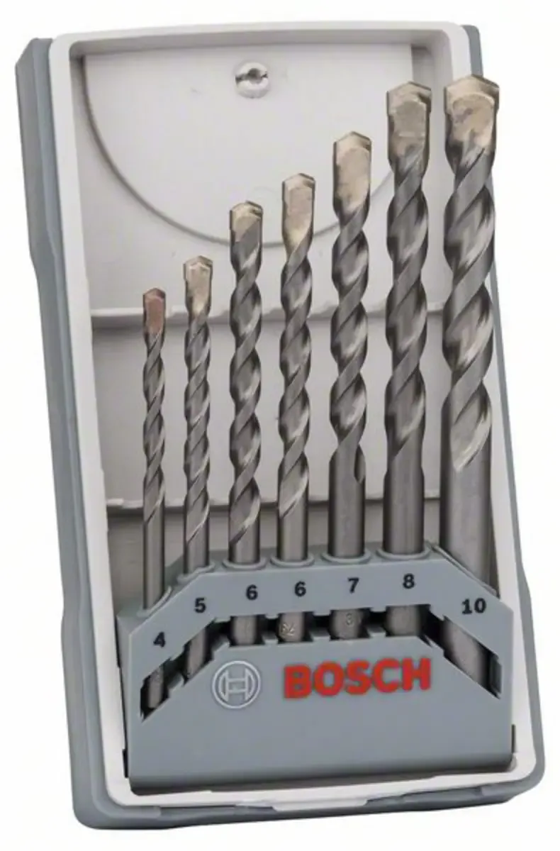 CYL-3 2607017082 Hartmetall Beton-Spiralbohrer-Set 7teilig 4 mm, 5 mm, 6 mm, 6 mm, 7 mm, 8 mm, 10 mm Zylinderschaft 1 Set by Bosch Professional – product image 1 of 2